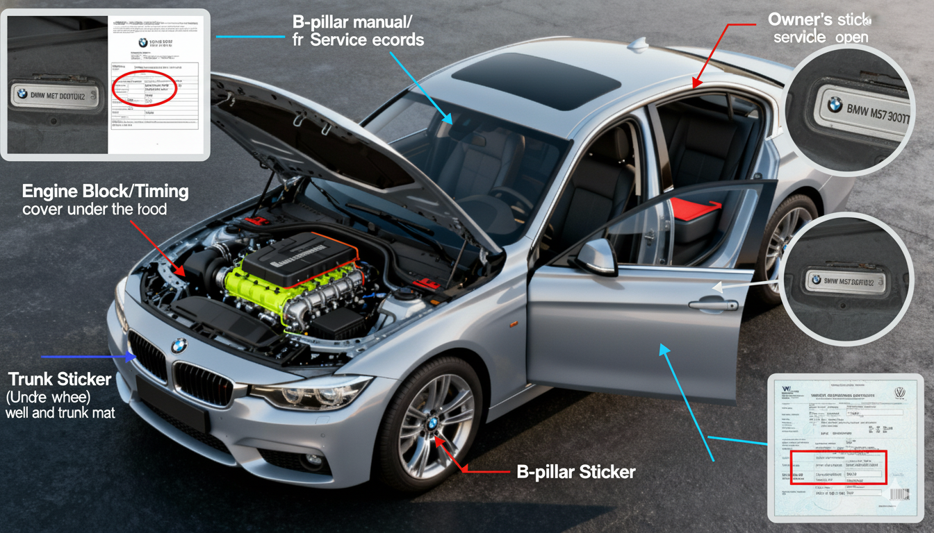 Engine code locations on vehicle