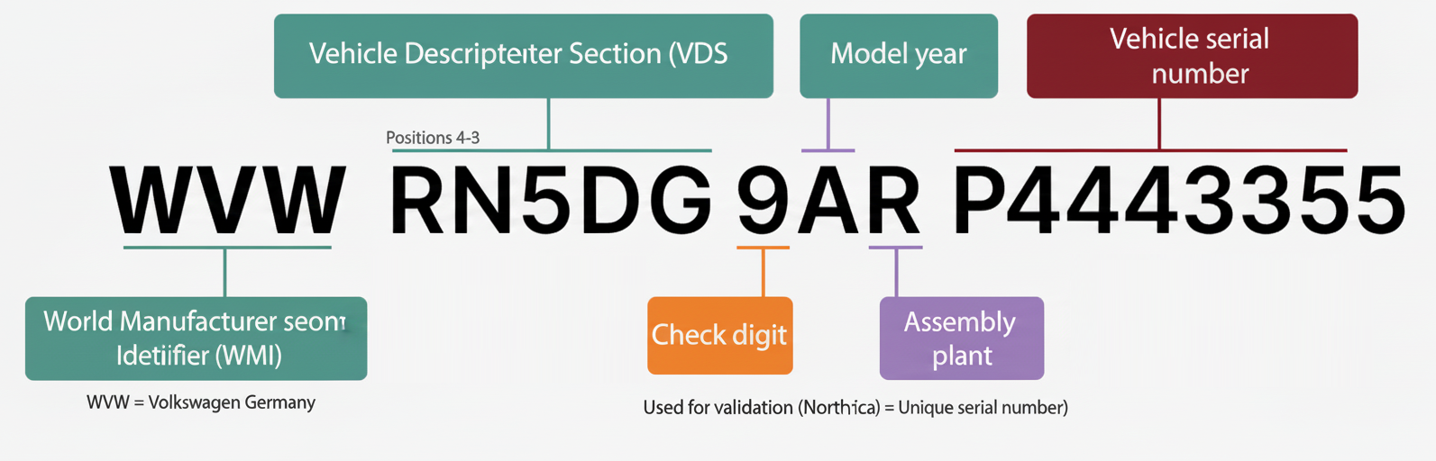 VIN locations on vehicle
